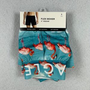American Eagle Flex Boxer Mens Small 4" Inseam Flamingo Print‎ NWT